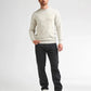 MAGLIONE UOMO GIROCOLLO IN MAGLIA FINE ANTIQUE WHITE MELEE PETROL INDUSTRIES – REGULAR FIT