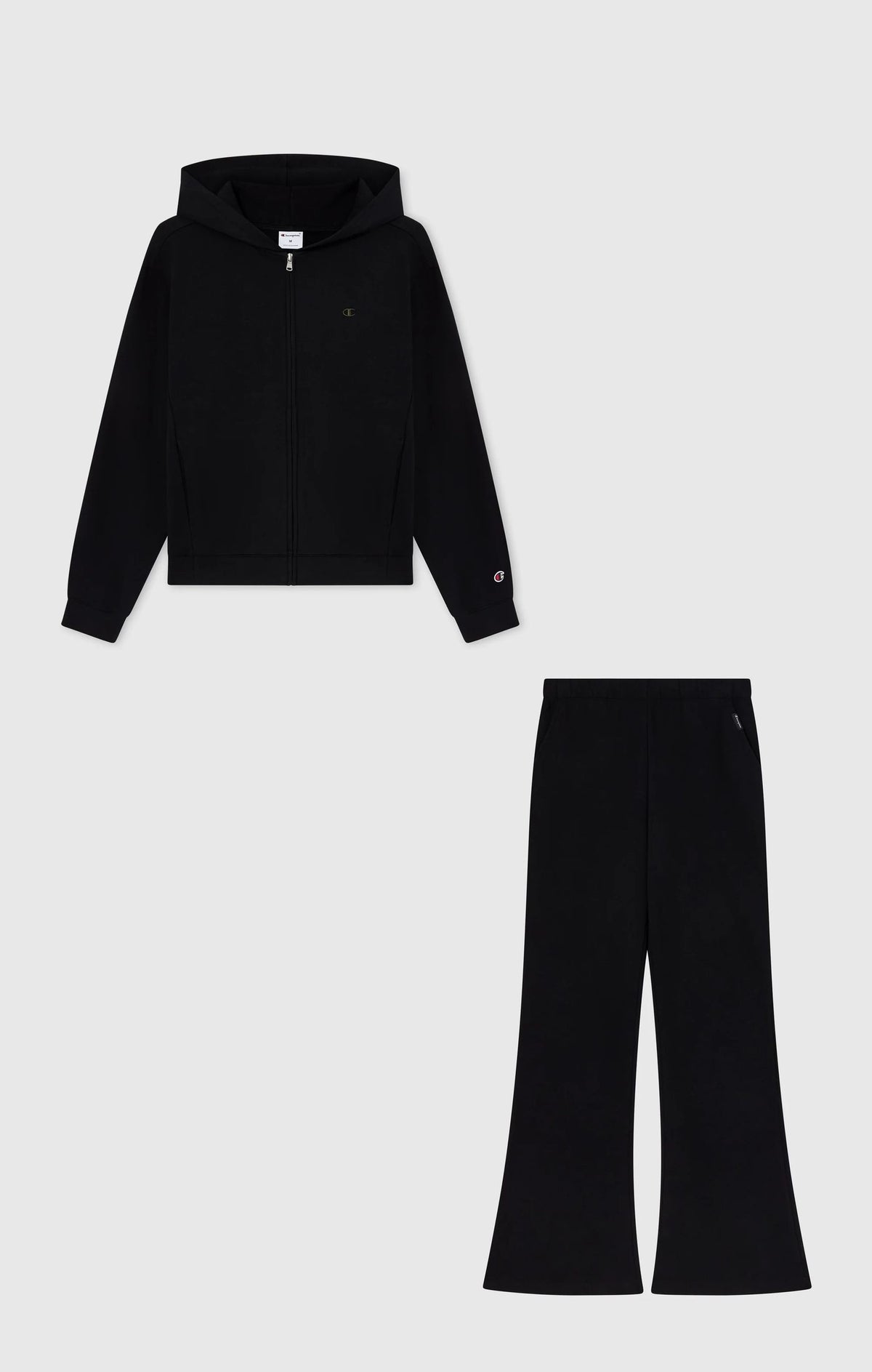 TUTA DONNA CHAMPION FULL ZIP CAPPUCCIO FLARE – NERO