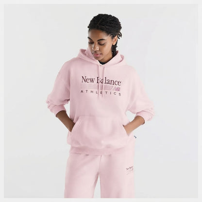 FELPA DONNA NEW BALANCE TRACKSIDE FRENCH TERRY – ROSA
