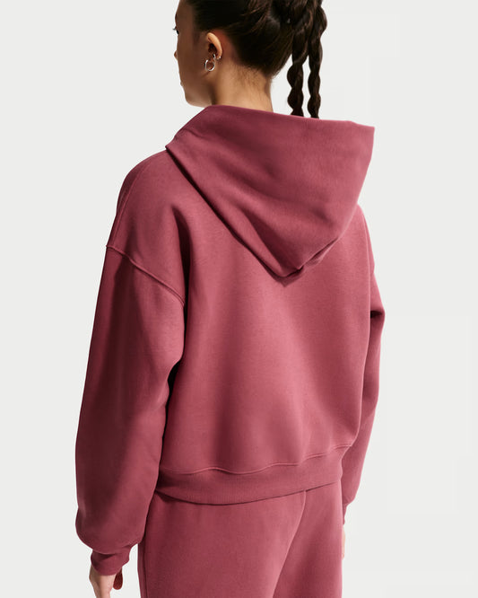 FELPA RAGAZZA NIKE STUDIO FLEECE CROP FULL ZIP – ROSA SMOKE