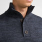 MAGLIONE UOMO A COLLO ALTO IN COTONE RICICLATO PETROL INDUSTRIES CON BOTTONI E ZIP – ROYAL NAVY