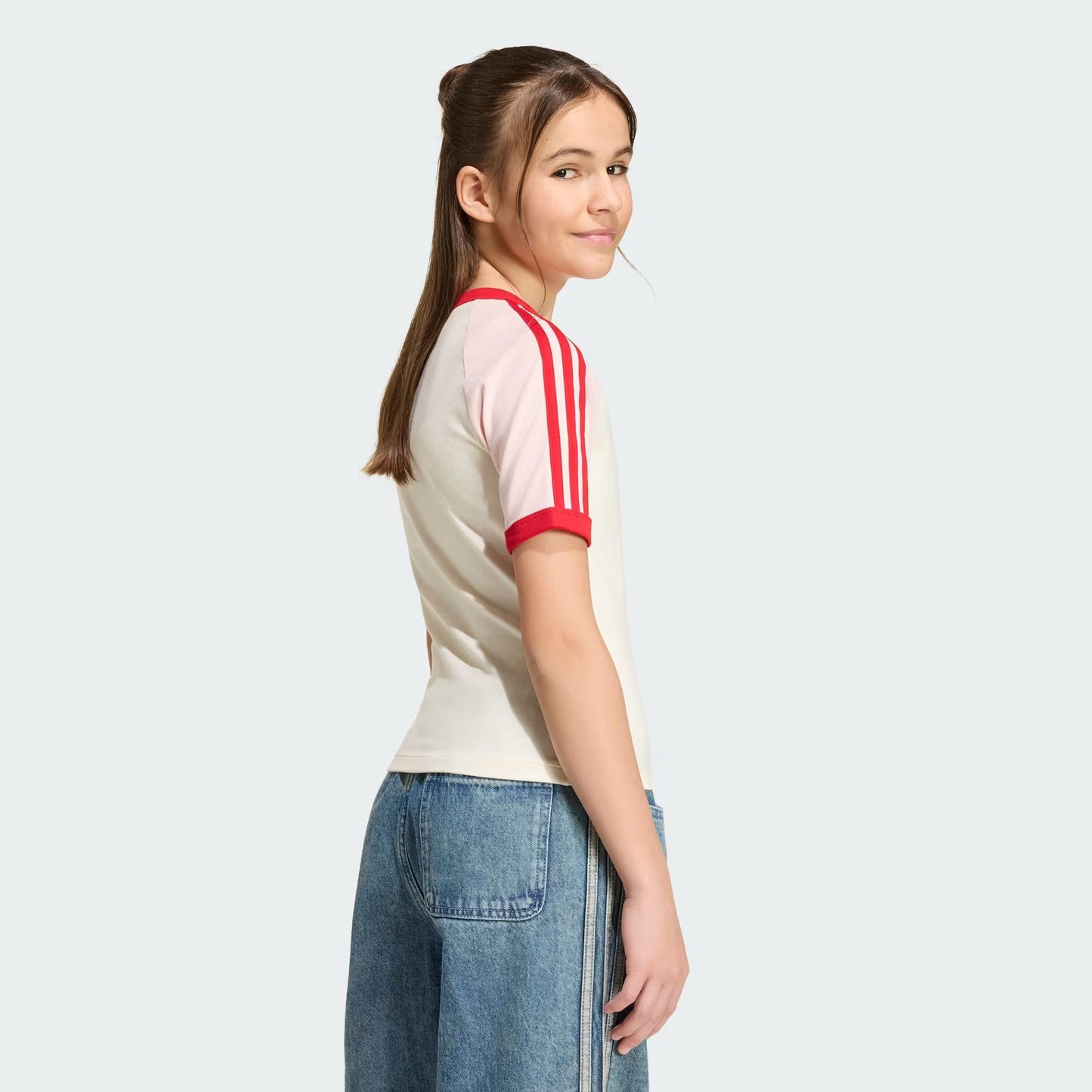 T-SHIRT GIRLS 3 STRIPES SLIM HEART
