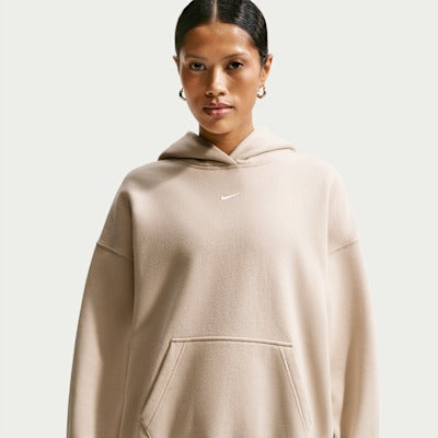 FELPA DONNA NIKE STUDIO FLEECE OVERSIZE CAPPUCCIO – BEIGE