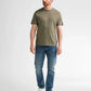 T-SHIRT UOMO IN COTONE PETROL INDUSTRIES MOSSY STONE– REGULAR FIT CON STAMPA PETTO