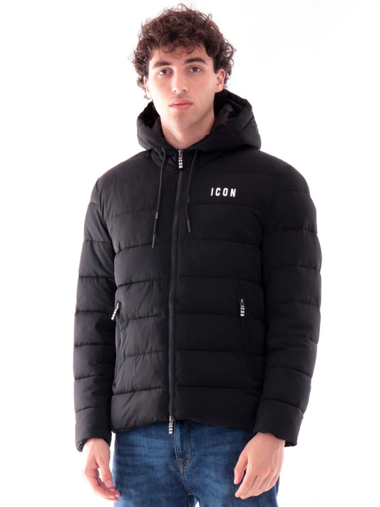 GIUBBOTTO UOMO ICON IMBOTTITO CON CAPPUCCIO – NERO