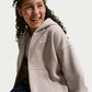FELPA RAGAZZA NIKE STUDIO FLEECE CROP FULL ZIP – GRIGIO