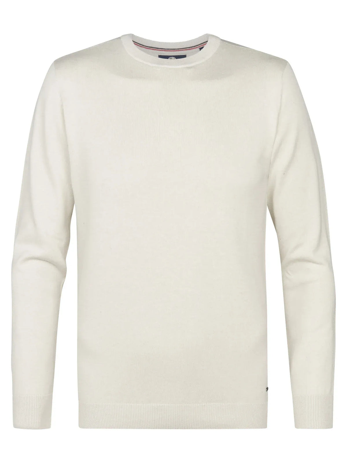 MAGLIONE UOMO GIROCOLLO IN MAGLIA FINE ANTIQUE WHITE MELEE PETROL INDUSTRIES – REGULAR FIT
