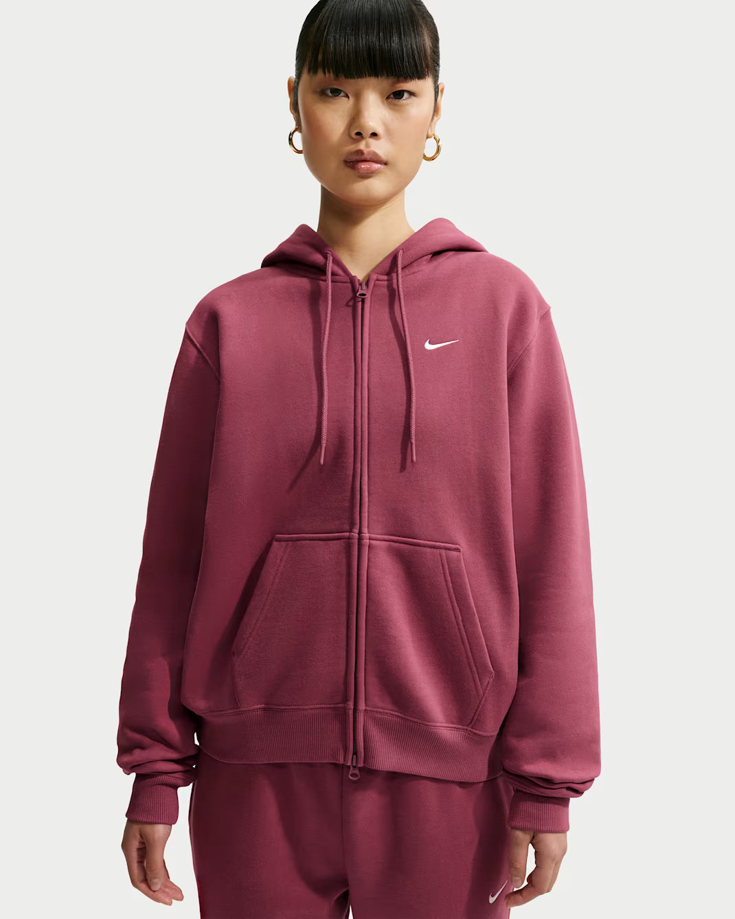 FELPA DONNA NIKE STUDIO FLEECE FULL-ZIP – ROSA SMOKE