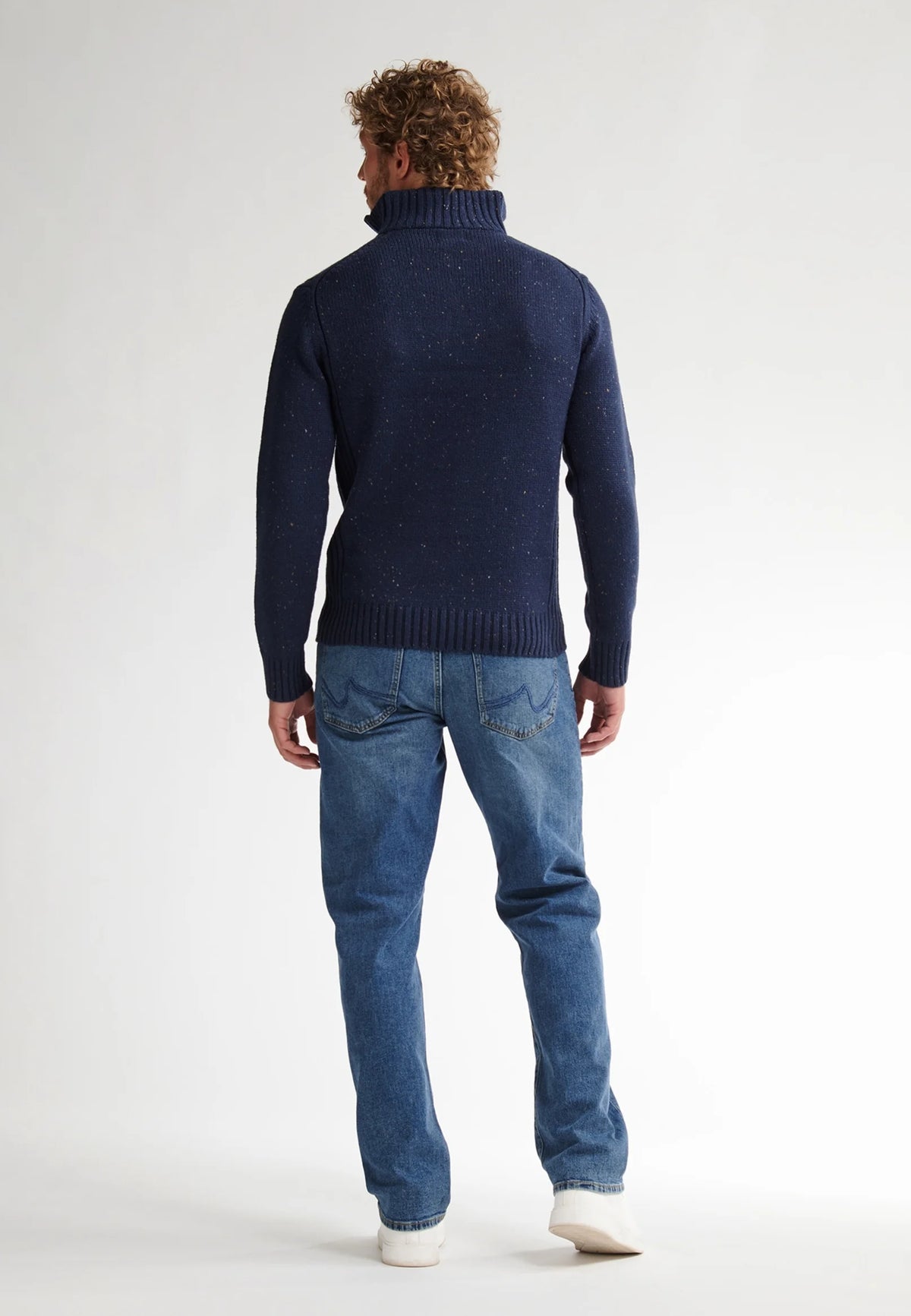 MAGLIONE UOMO IN MAGLIA CON MEZZA ZIP PETROL INDUSTRIES REGULAR FIT – ROYAL BLUE
