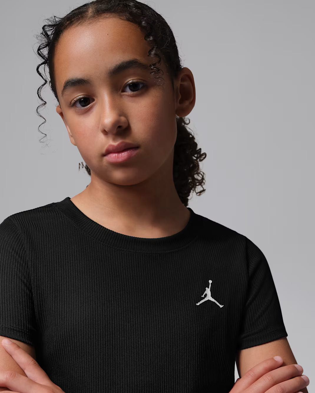 T-SHIRT RAGAZZA JORDAN JUMPMAN SPORT RIBBED – NERO