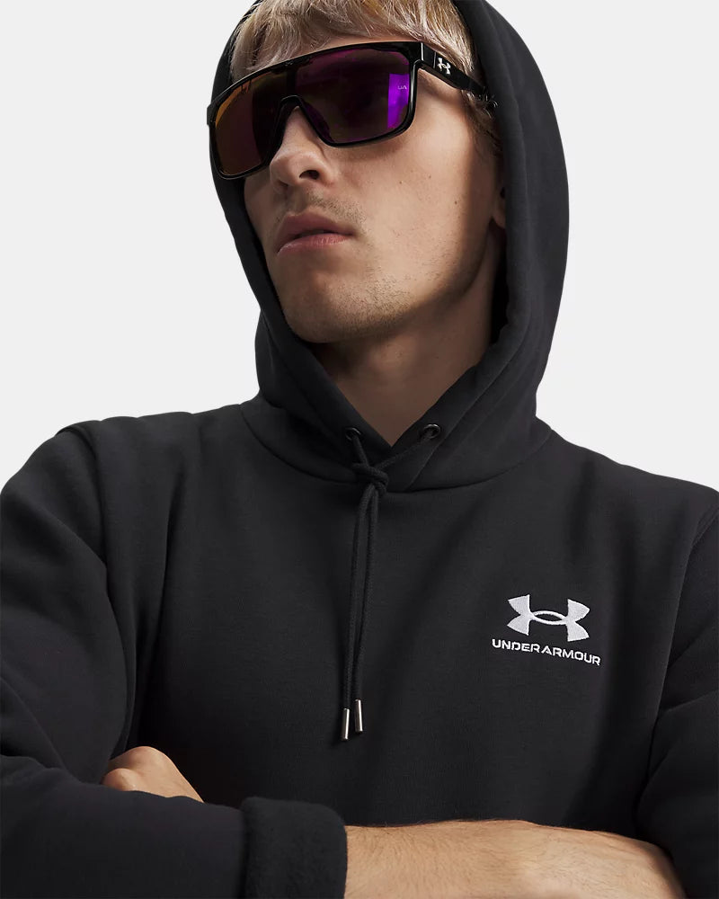 FELPA CON CAPPUCCIO UOMO UNDER ARMOUR ICON FLEECE IN MISTO COTONE – NERO