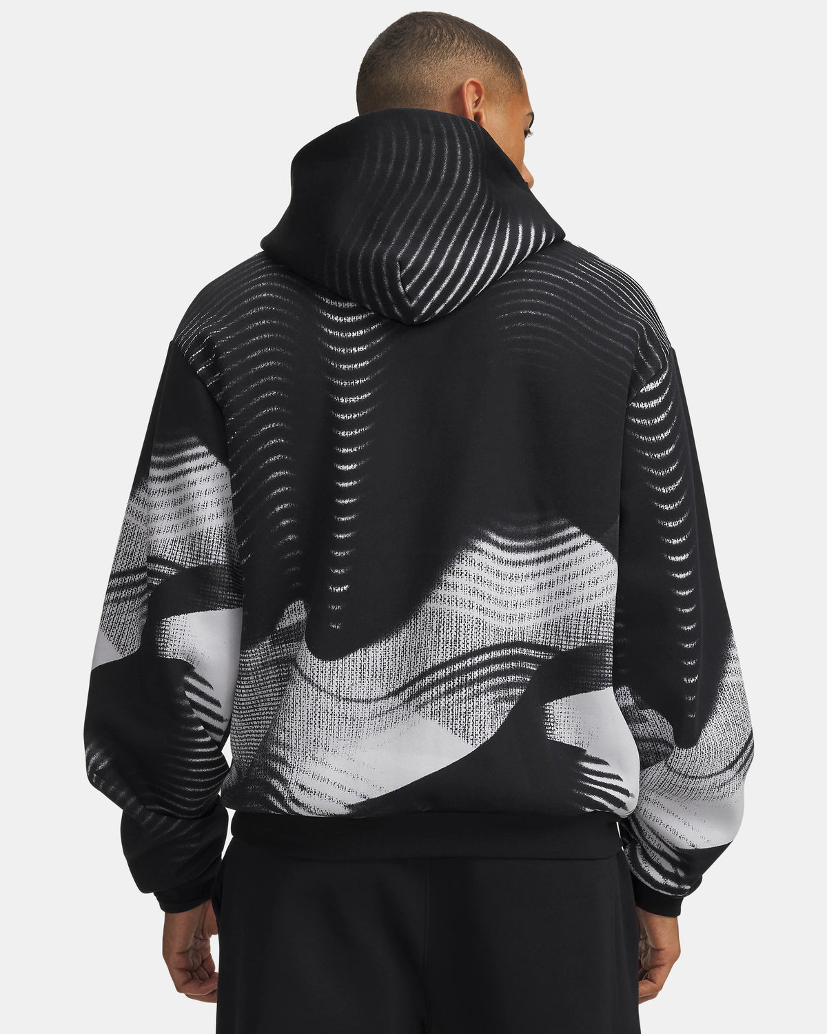 FELPA UOMO UNDER ARMOUR ICON FLEECE PRINTED IN MISTO COTONE – NERO