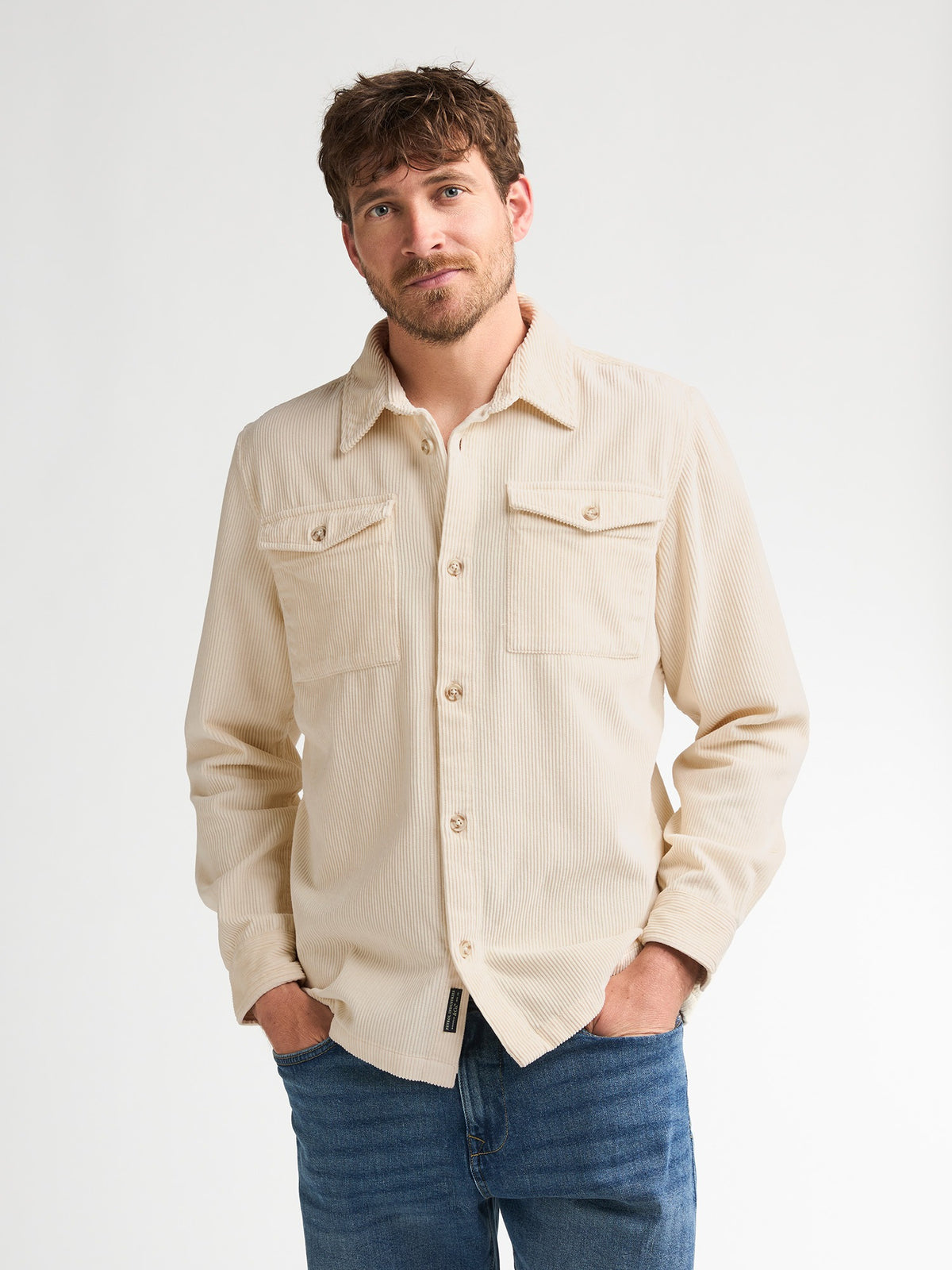 CAMICIA UOMO A MANICHE LUNGHE PETROL INDUSTRIES – BEIGE