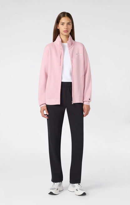 TUTA DONNA CHAMPION COLLO ALTO FELPATA – ROSA/NERO