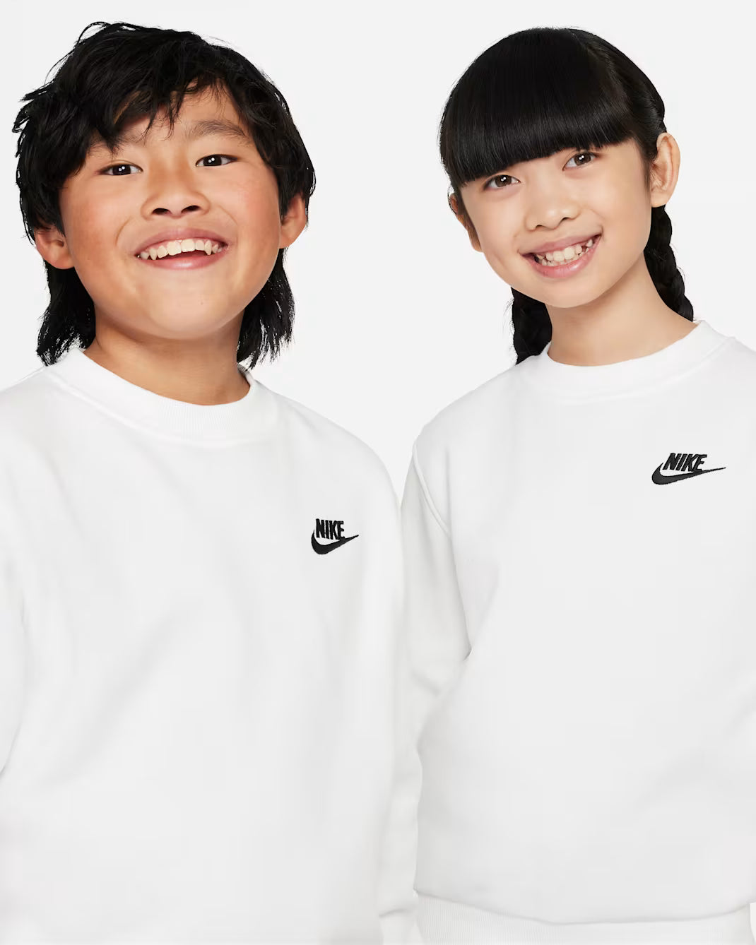 FELPA RAGAZZO NIKE CLUB FLEECE GIROCOLLO – BIANCO