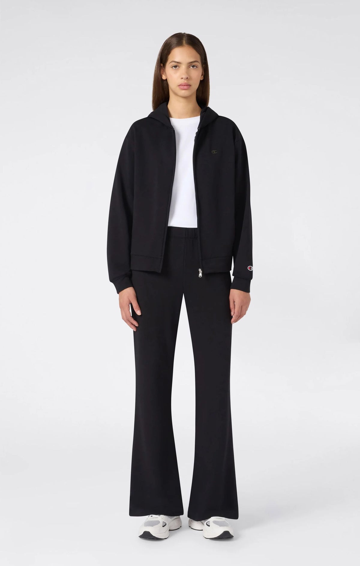 TUTA DONNA CHAMPION FULL ZIP CAPPUCCIO FLARE – NERO