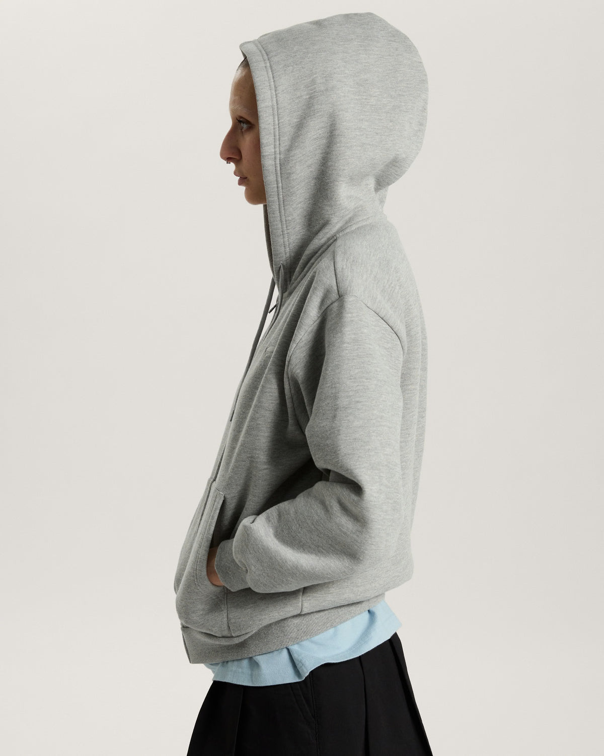 FELPA DONNA VANS SALTON CON CAPPUCCIO E ZIP – GRIGIO