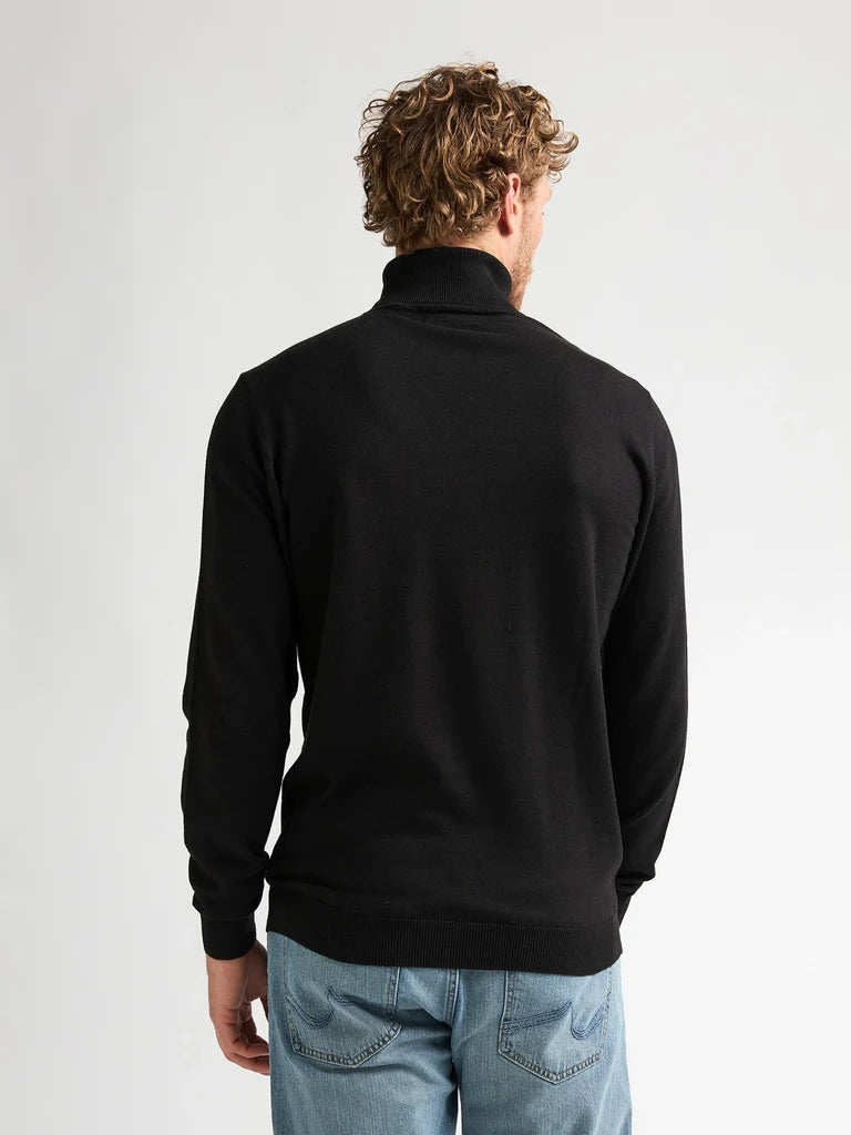 MAGLIONE UOMO A COLLO ALTO IN MAGLIA NERO PETROL INDUSTRIES – REGULAR FIT