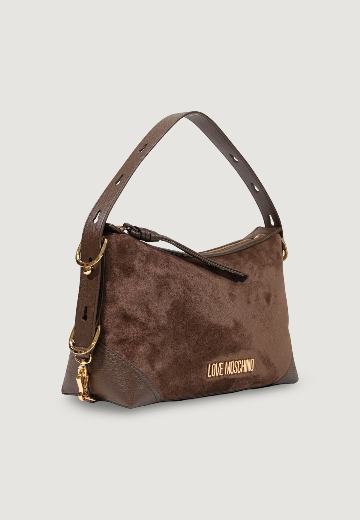 BORSA DONNA LOVE MOSCHINO TRACOLLA VELOUR – MARRONE
