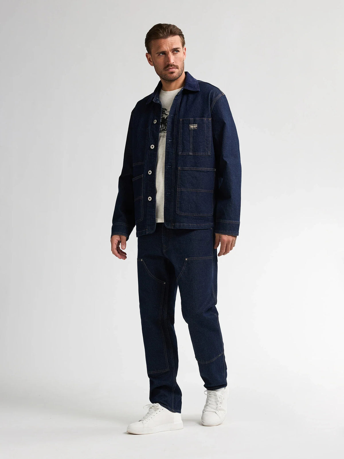 GIACCA UOMO IN DENIM WORKER PETROL INDUSTRIES – BLU