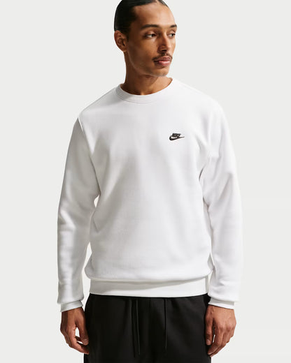 FELPA UOMO NIKE CLUB FLEECE CREW – BIANCO