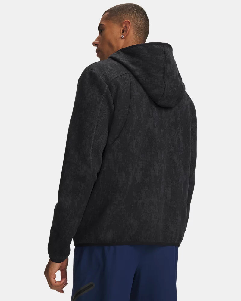 GIACCA CON CAPPUCCIO UOMO UNDER ARMOUR UNSTOPPABLE FLEECE – ULTIMATE BLACK / PIXEL GRIGIO