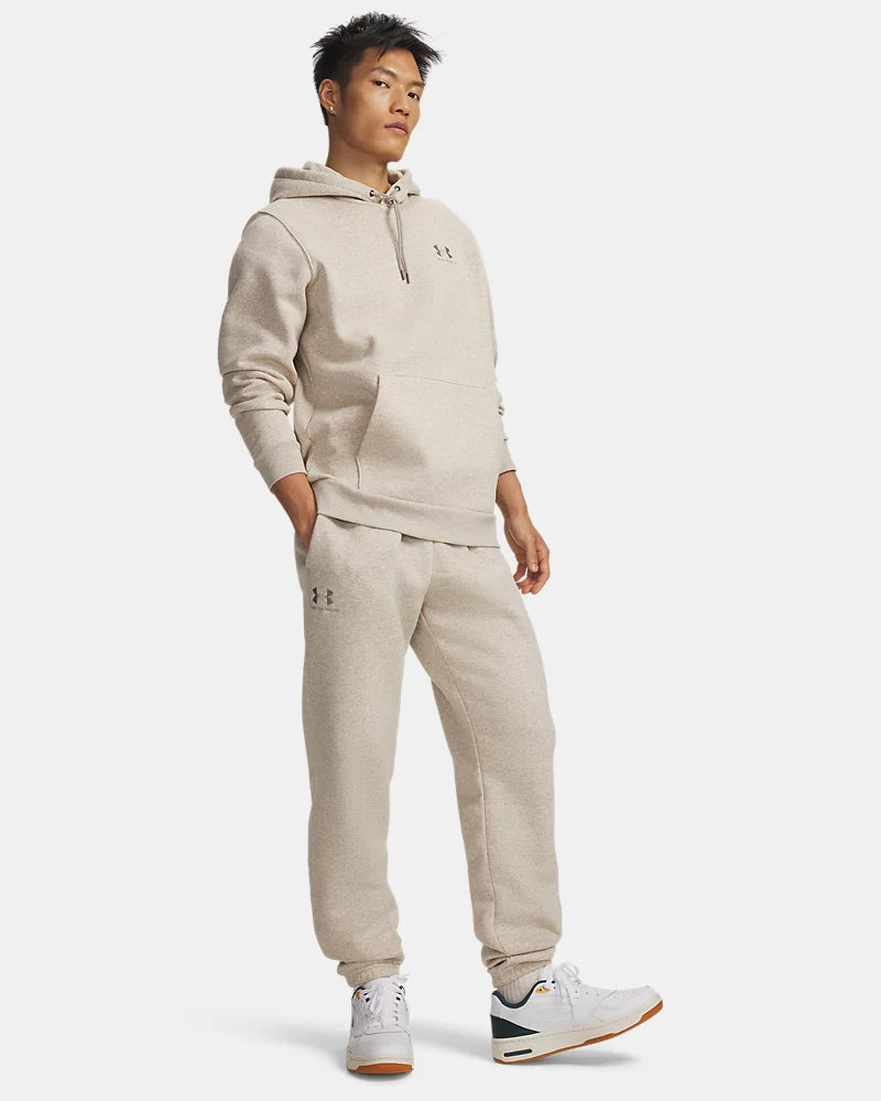 PANTALONI TUTA JOGGER UOMO UNDER ARMOUR ICON FLEECE IN MISTO COTONE – TIMBERWOLF TAUPE / BEIGE
