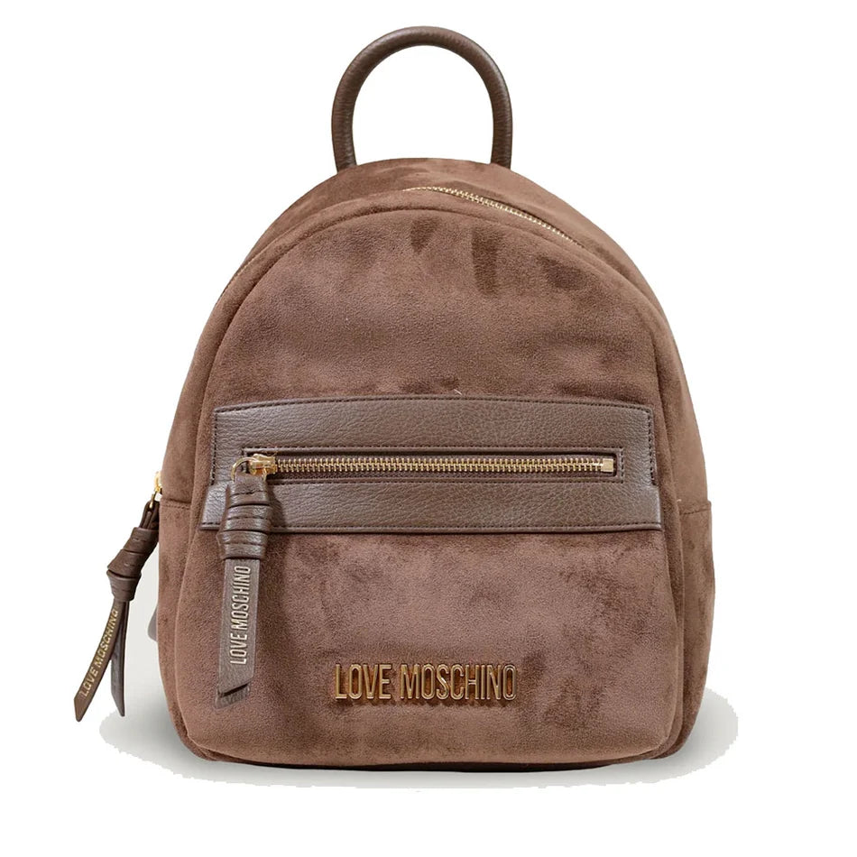 ZAINO DONNA LOVE MOSCHINO SIGNATURE VELOUR – MARRONE