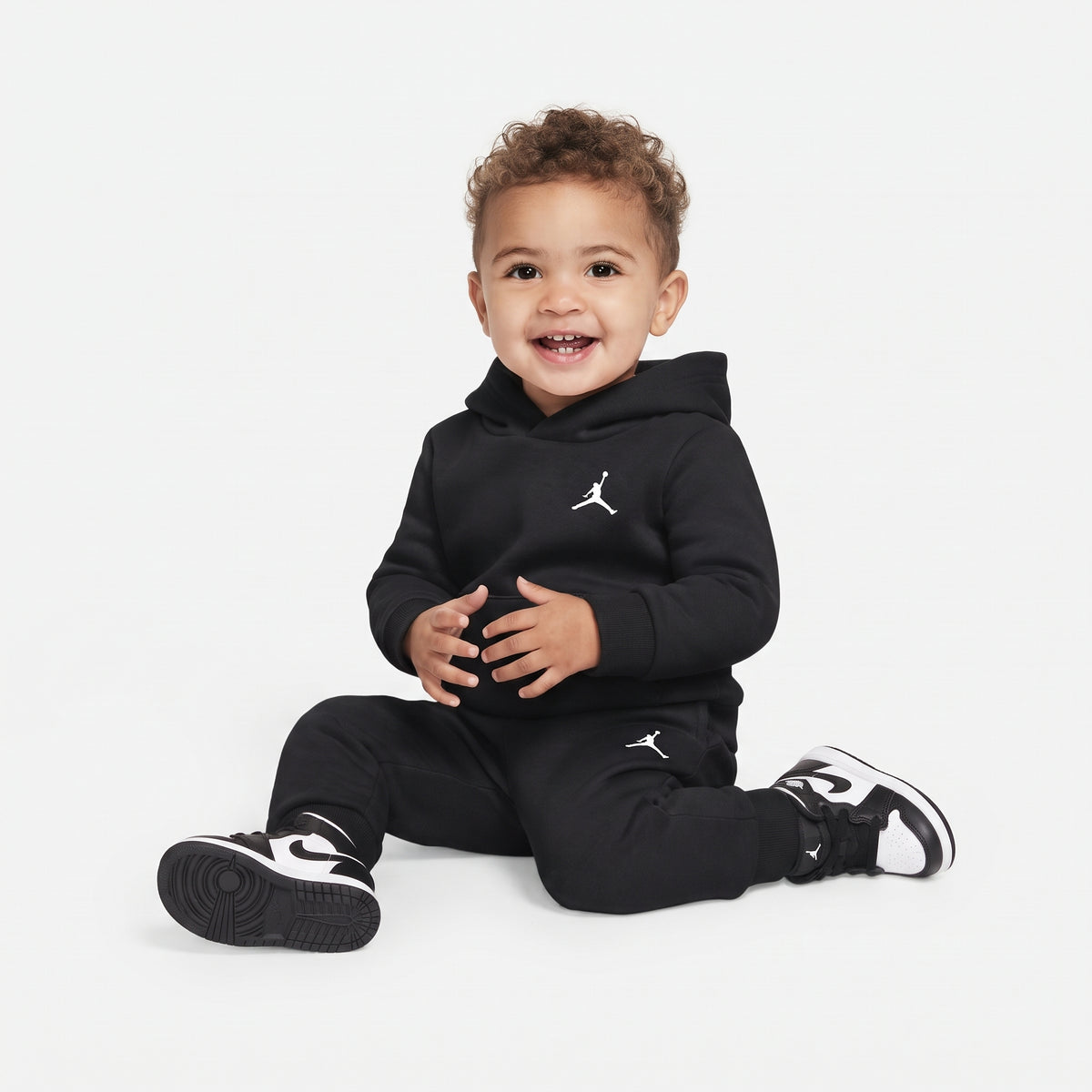 TUTA NEONATO JORDAN BROOKLYN FLEECE SET – NERO