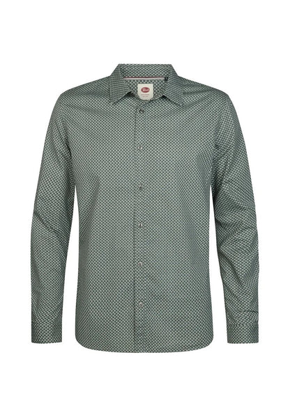 CAMICIA UOMO SLIM FIT IN COTONE ELASTICIZZATO PETROL INDUSTRIES – MICRO FANTASIA ALL-OVER