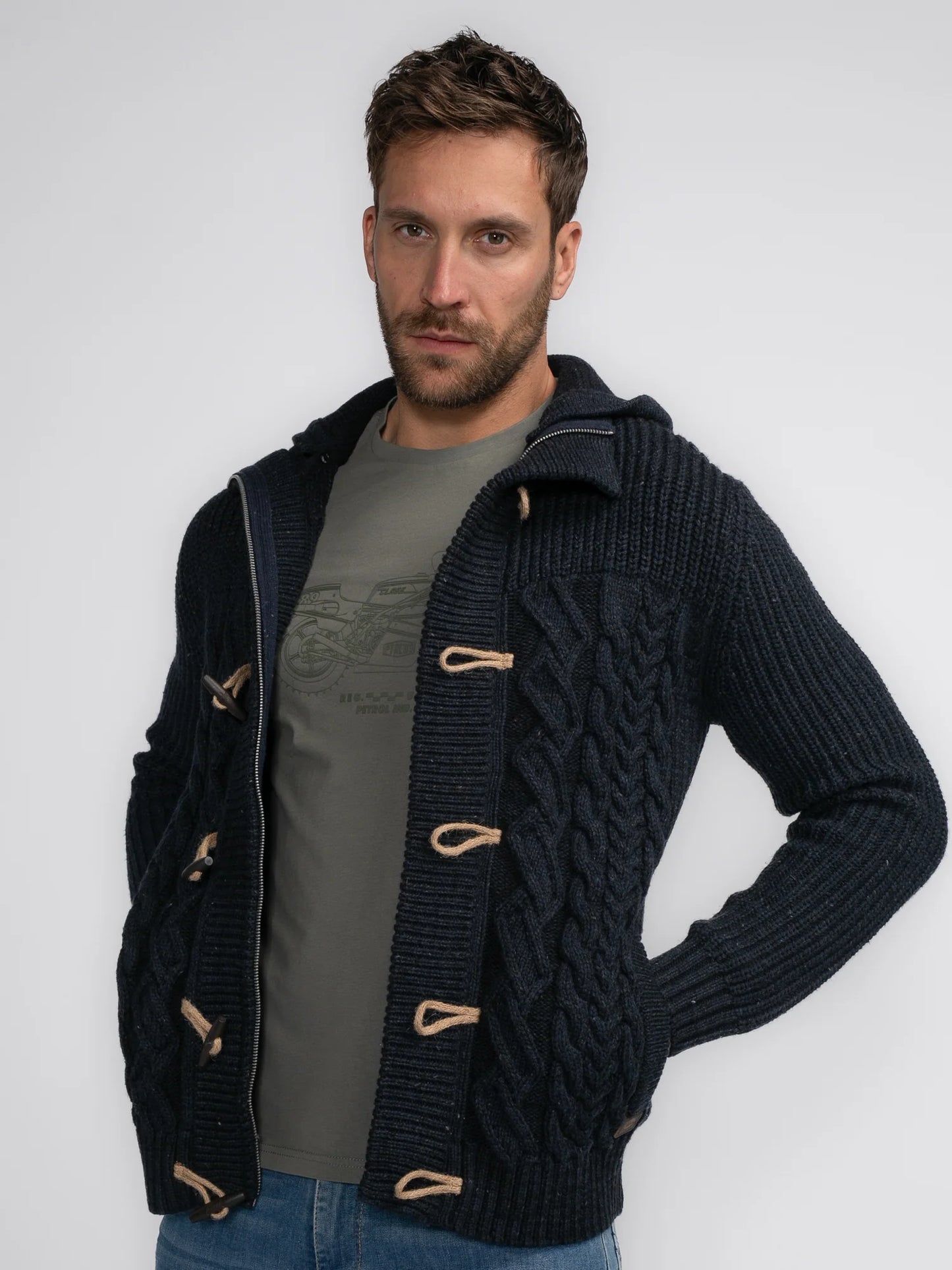 CARDIGAN PORTAGE RIB-KNIT