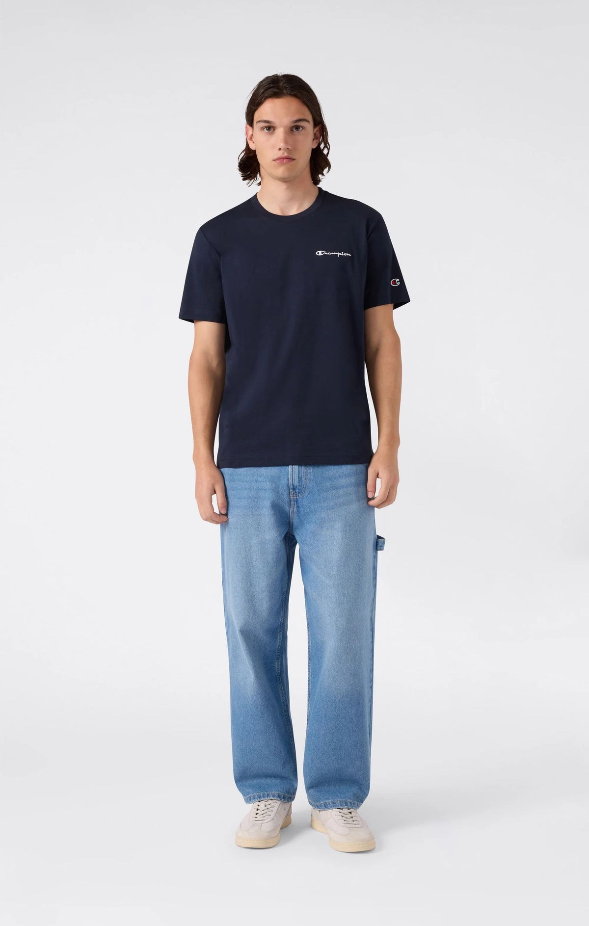 T-SHIRT UOMO CHAMPION ICONS LOGO RICAMATO – BLU