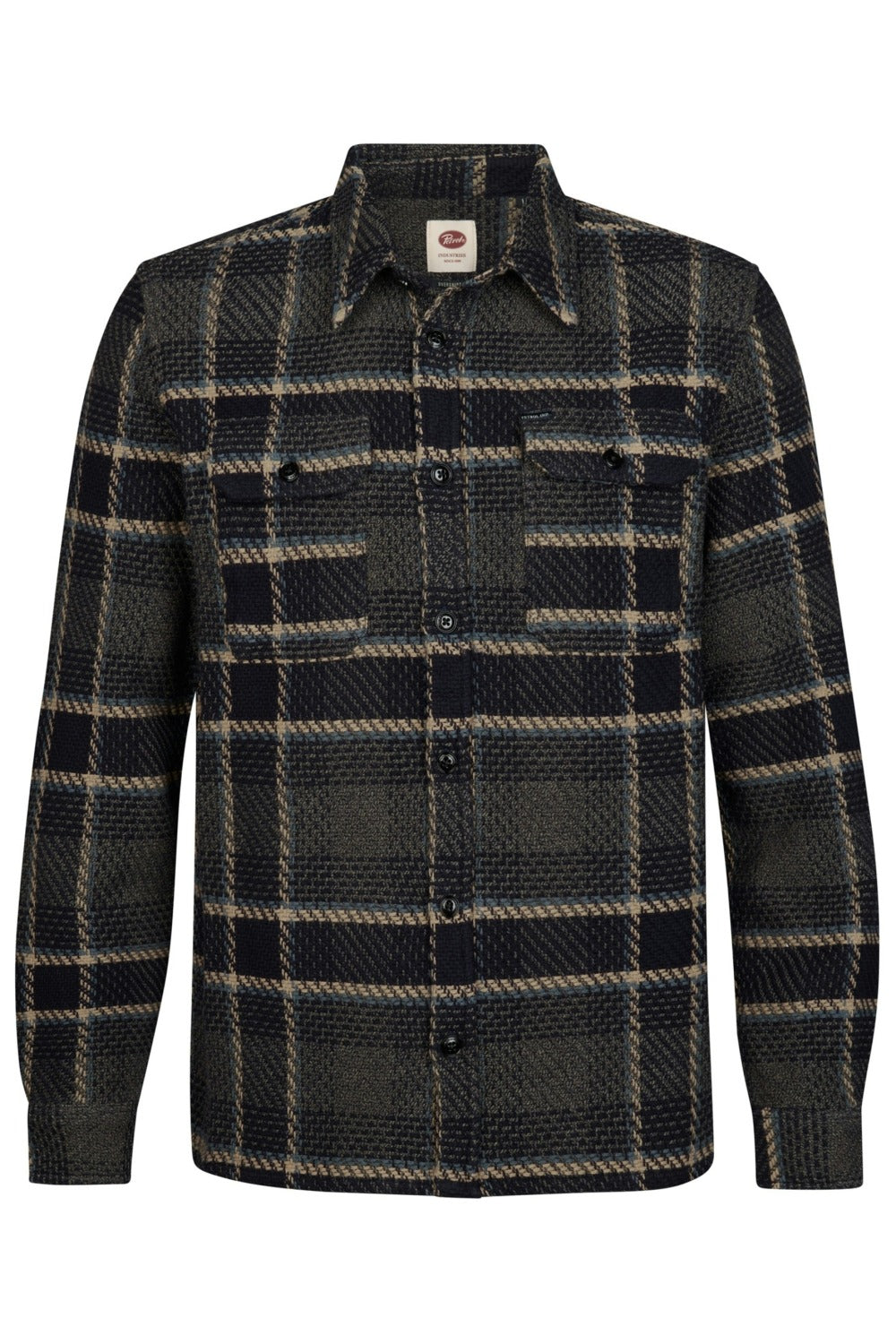 CAMICIA A QUADRI UOMO IN COTONE PETROL INDUSTRIES REGULAR FIT
