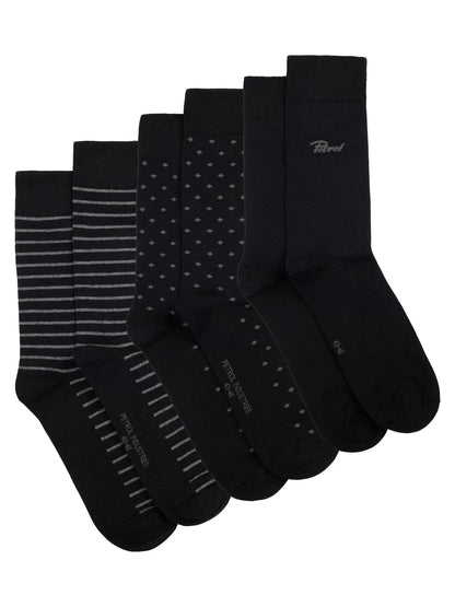 CALZE UOMO PETROL INDUSTRIES IN COTONE 3 PAIA – NERO
