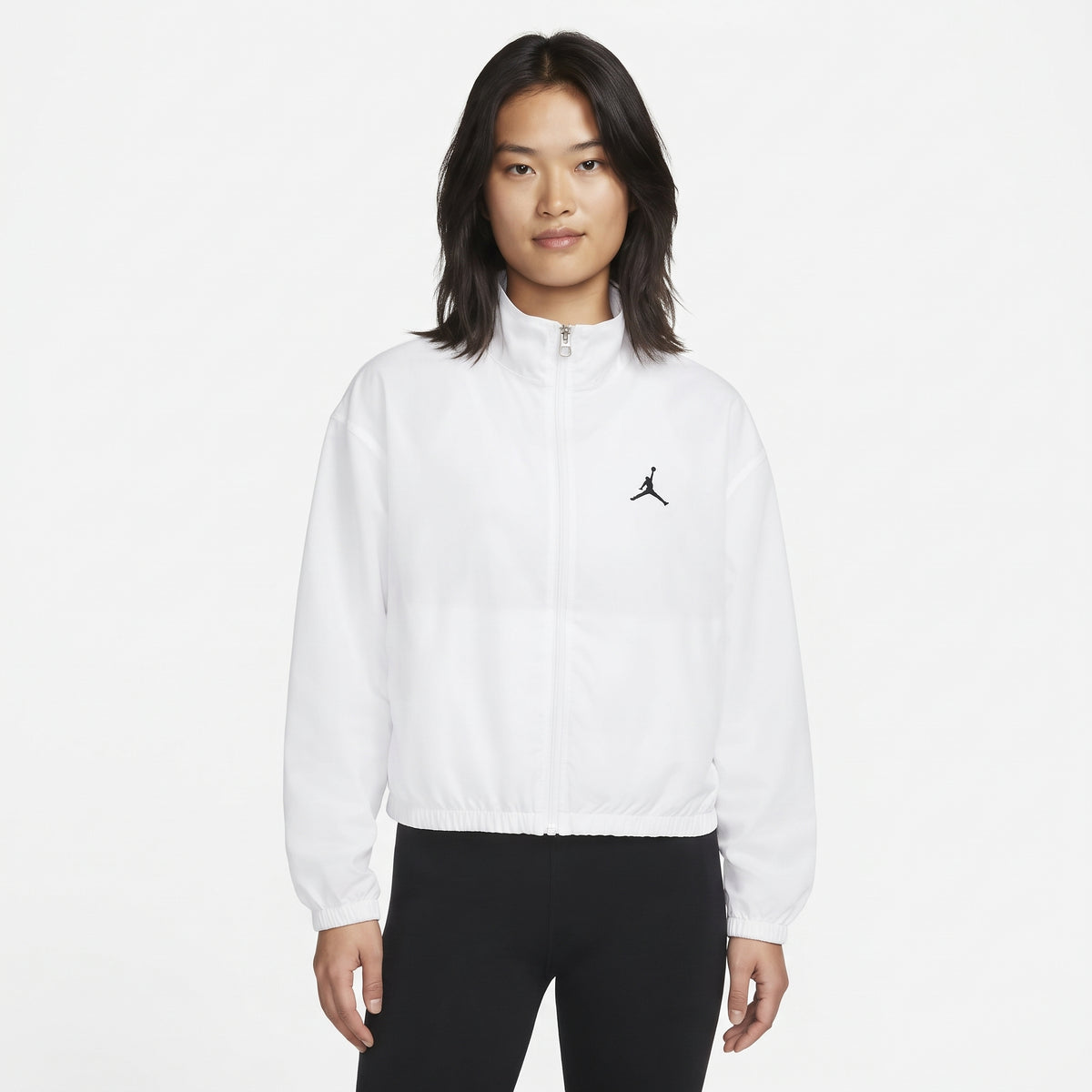 GIACCA RAGAZZA JORDAN WINDBREAKER CROP ZIP – BIANCO