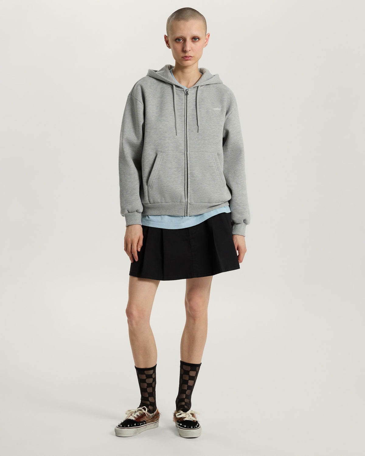 FELPA DONNA VANS SALTON CON CAPPUCCIO E ZIP – GRIGIO