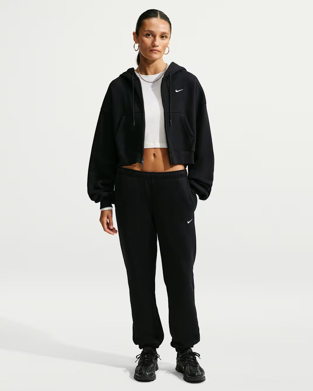 PANTALONI TUTA DONNA NIKE STUDIO LOGO FLEECE – NERO