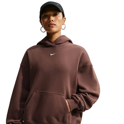 FELPA DONNA NIKE STUDIO FLEECE OVERSIZED– MARRONE