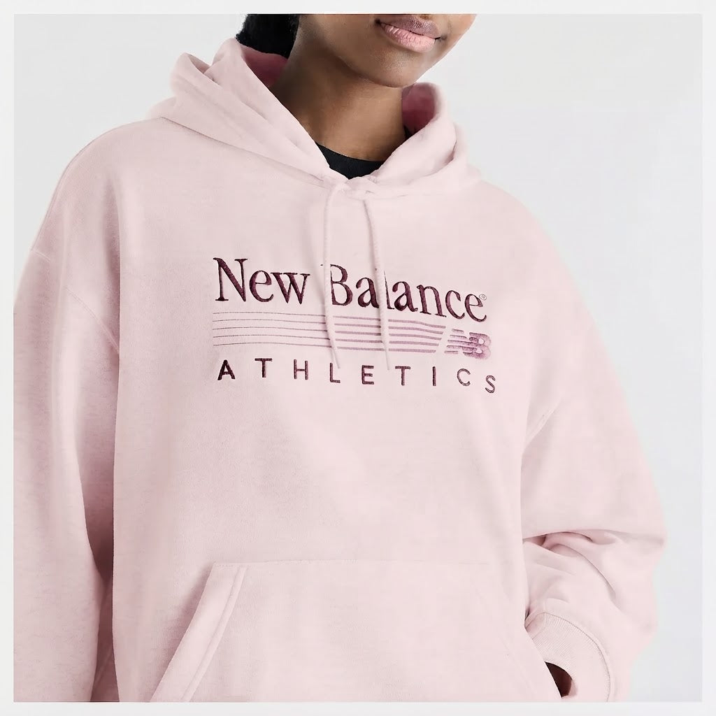 FELPA DONNA NEW BALANCE TRACKSIDE FRENCH TERRY – ROSA