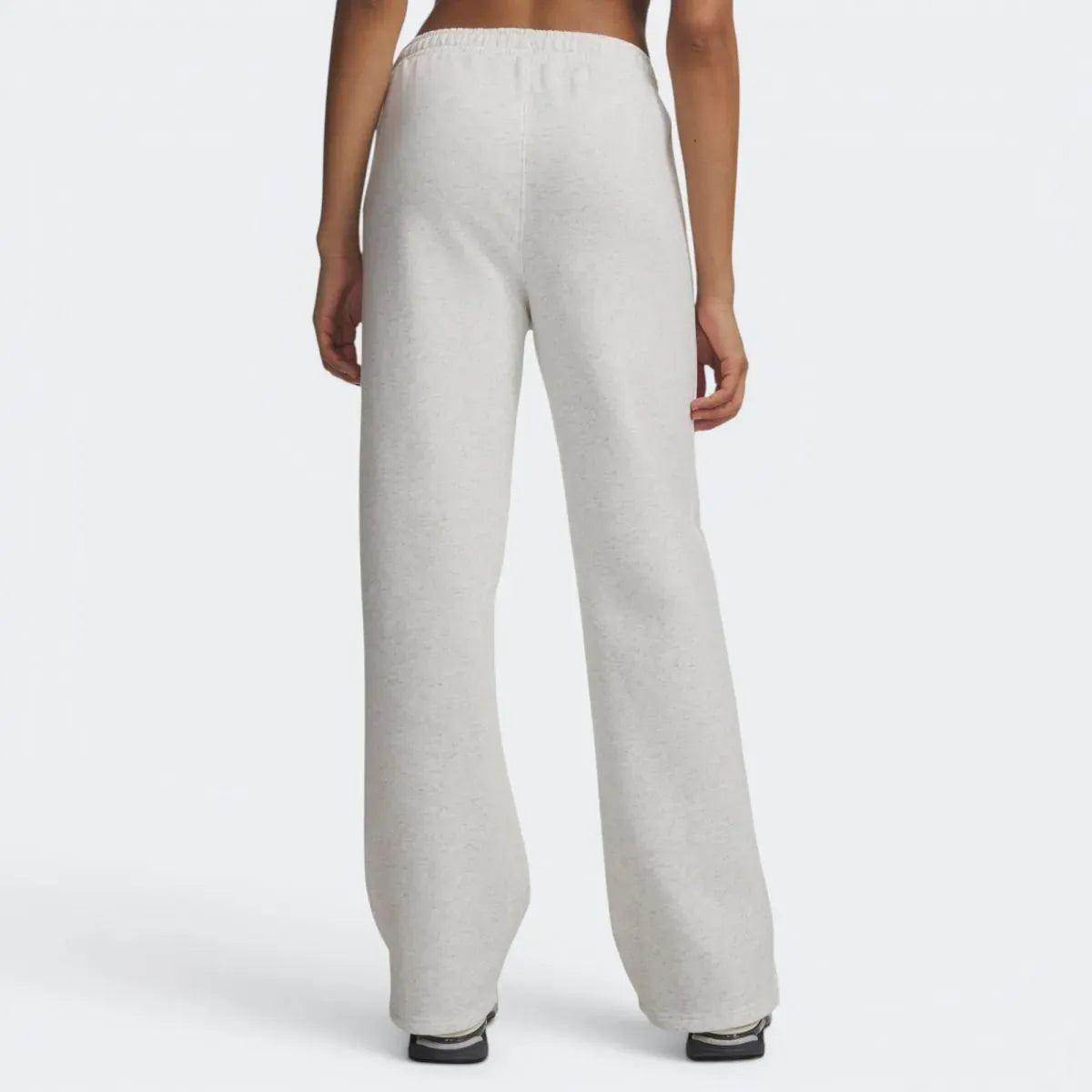 PANTALONI TUTA DONNA UNDER ARMOUR FLEECE GAMBA DRITTA CON SPACCO – GRIGIO CHIARO ERICA / BIANCO