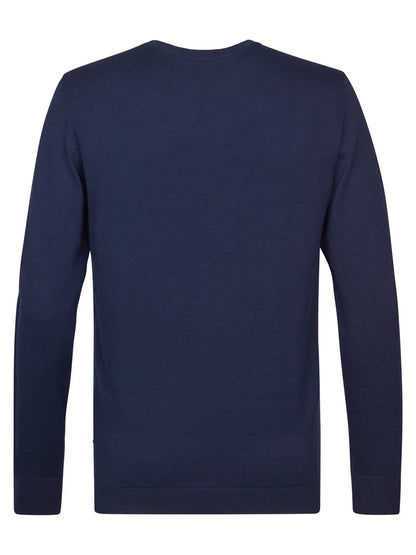 MAGLIONE UOMO GIROCOLLO IN MAGLIA FINE NAVY BLUE PETROL INDUSTRIES – REGULAR FIT