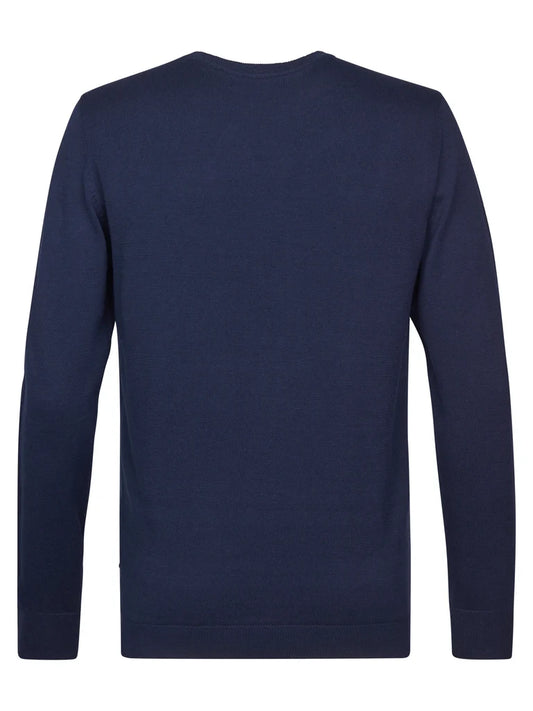 MAGLIONE UOMO GIROCOLLO IN MAGLIA FINE NAVY BLUE PETROL INDUSTRIES – REGULAR FIT