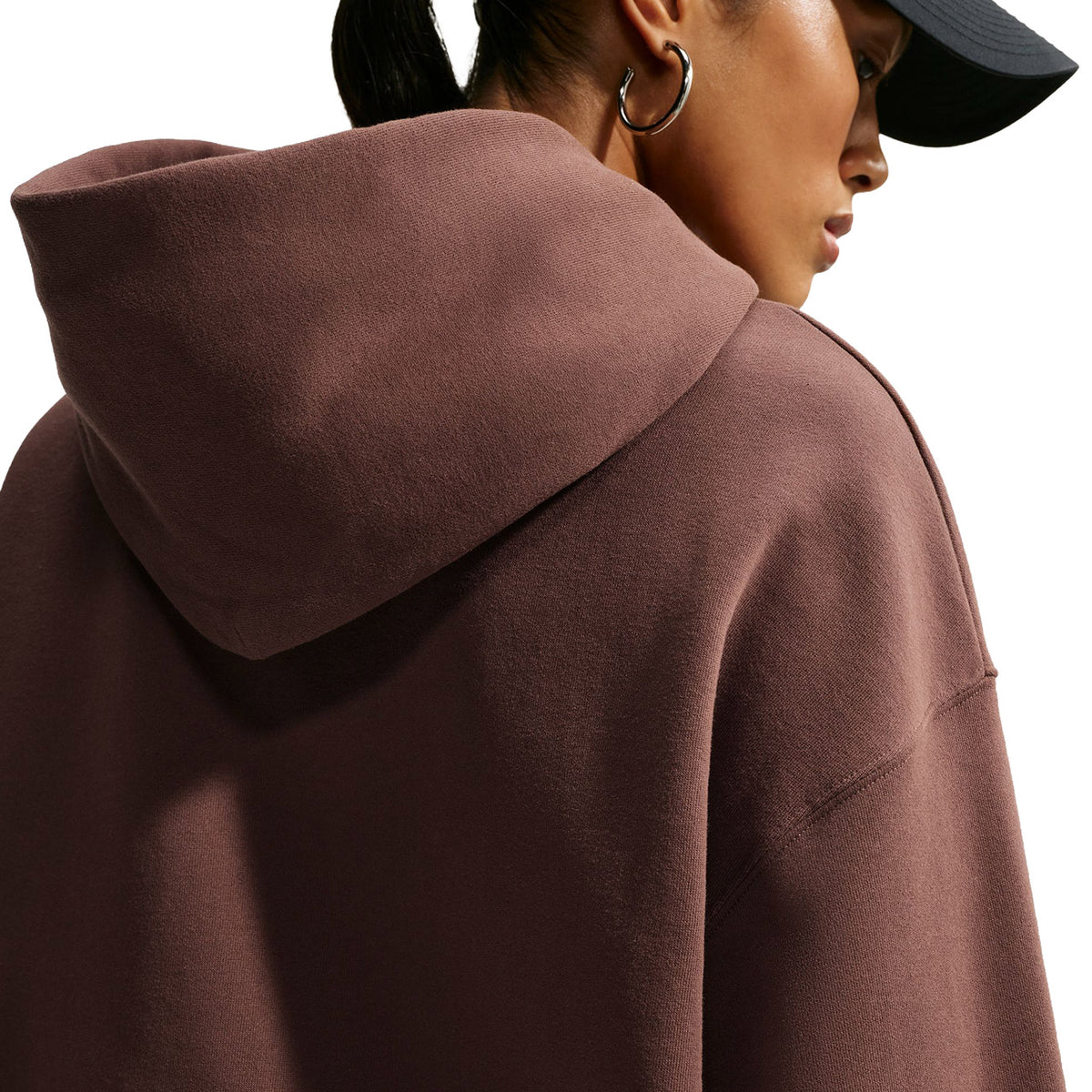 FELPA DONNA NIKE STUDIO FLEECE OVERSIZED– MARRONE