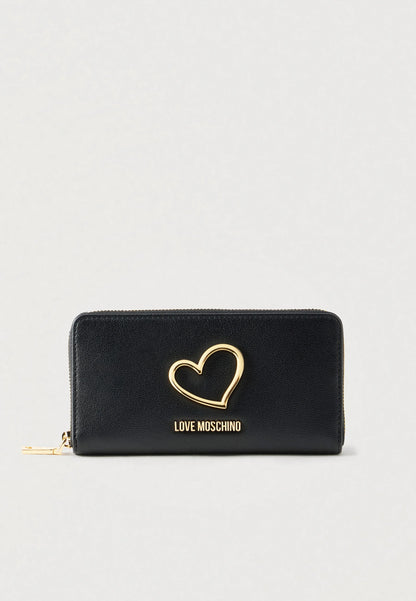 PORTAFOGLIO DONNA LOVE MOSCHINO ZIP AROUND – NERO