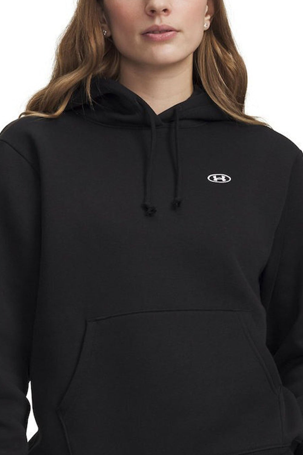 FELPA CON CAPPUCCIO DONNA UNDER ARMOUR RIVAL FLEECE IN MISTO COTONE – NERO