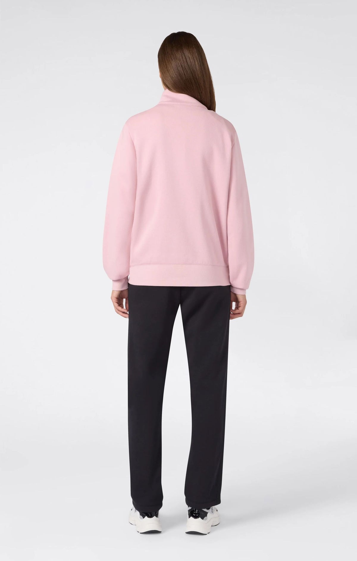 TUTA DONNA CHAMPION COLLO ALTO FELPATA – ROSA/NERO