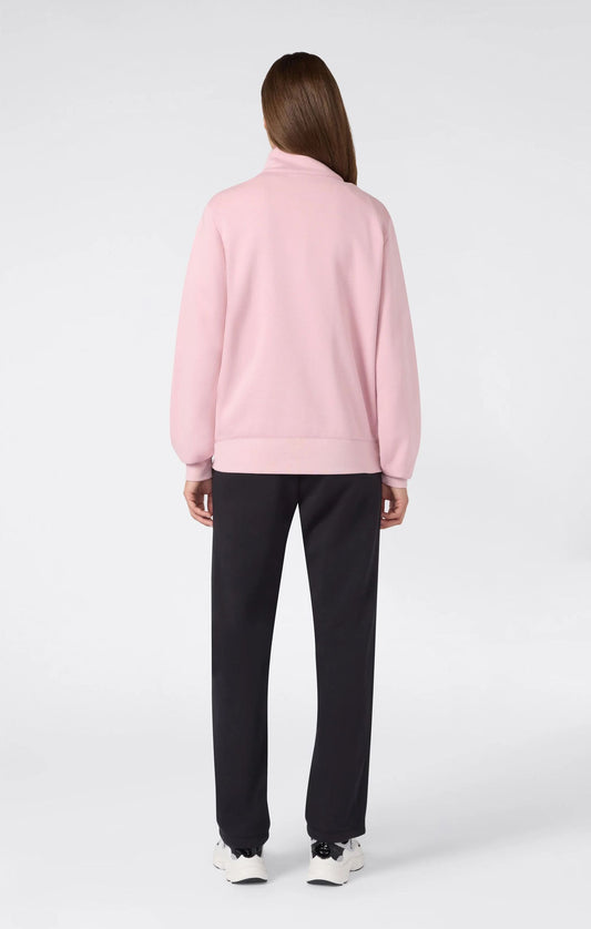 TUTA DONNA CHAMPION COLLO ALTO FELPATA – ROSA/NERO