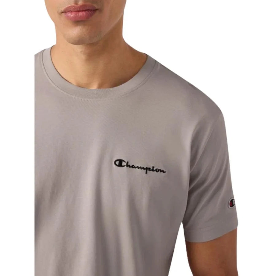 T-SHIRT UOMO CHAMPION ICONS LOGO RICAMATO – GHIACCIO