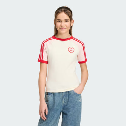 T-SHIRT GIRLS 3 STRIPES SLIM HEART