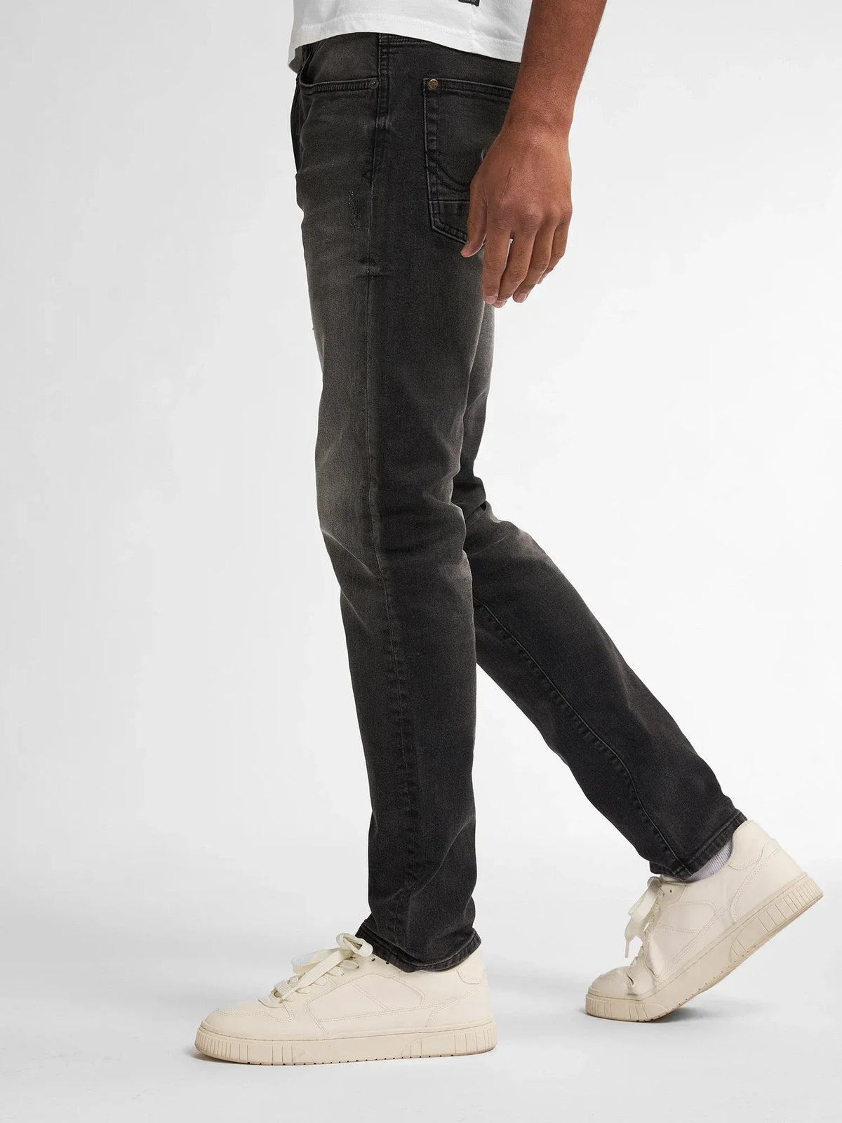 JEANS SLIM FIT UOMO PETROL INDUSTRIES SEAHAM EVERGLADES IN COTONE BIOLOGICO – BLACK STONE/ GRIGIO SCURO
